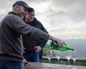 Zwei Männer trinken Wein